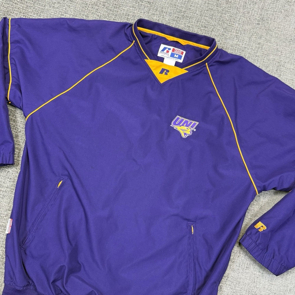 University‎ Of Northern Iowa UNI Panthers Windbreaker Mens M Purple Team Issued